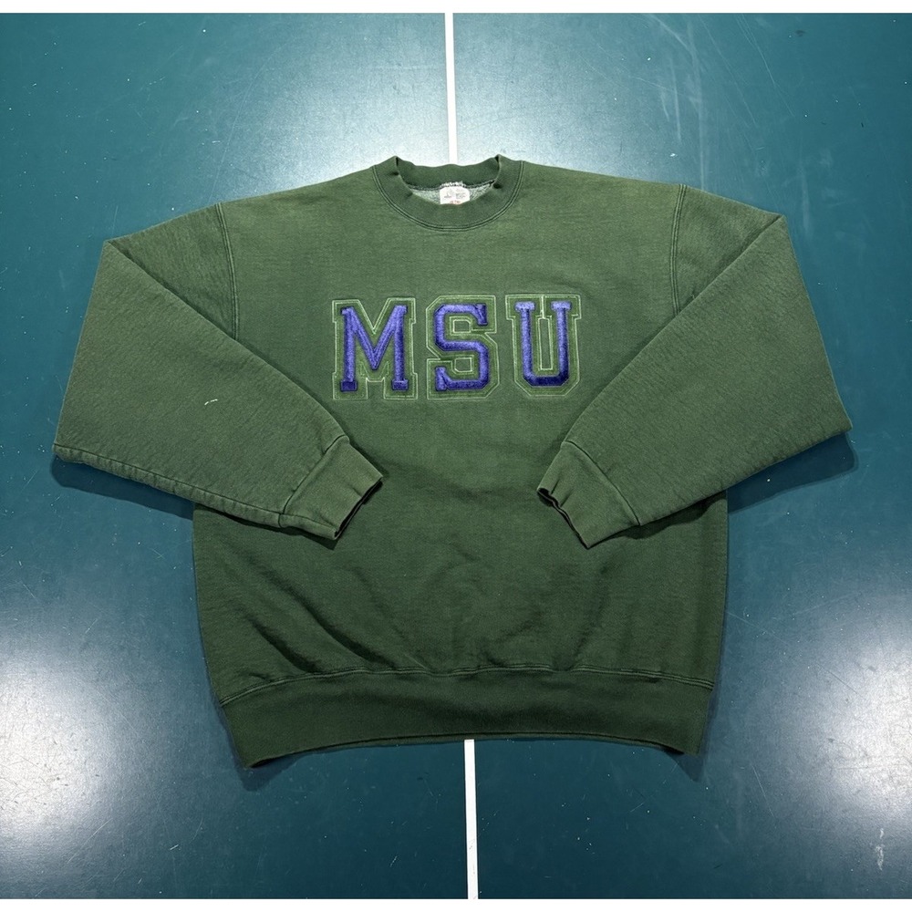 Vintage Michigan State University Crewneck Sweatshirt Men's Large Green USA 90s